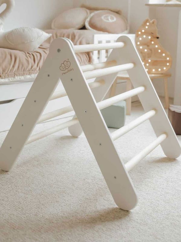 Montessoristege för rutschkana och ramp 2in1, White