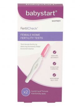 Ett Babystart fertilitetstest för kvinnor, som visar om du har minskad fertilitet eller inte. Testet är enkelt och utförs i hemmet. Resultaten visas inom 5 minuter och är 99% säkra. Två stycken test per förpackning