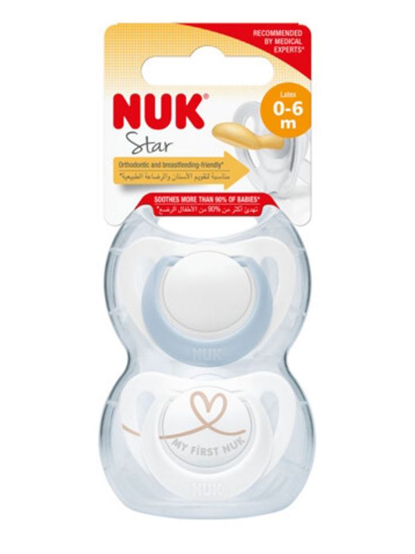 NUK - silikonnapp 0-6mån 2-pack, blå