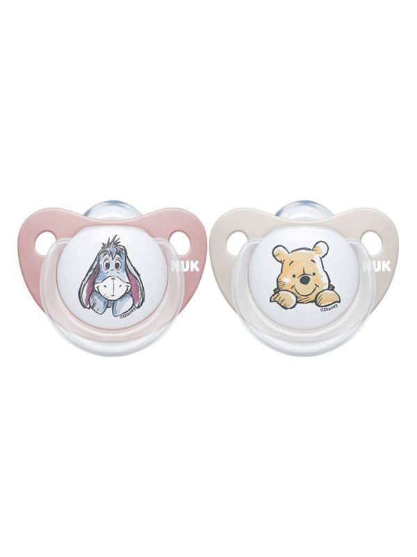 Winnie the Pooh NUK silikonsnapp, 2-pack.