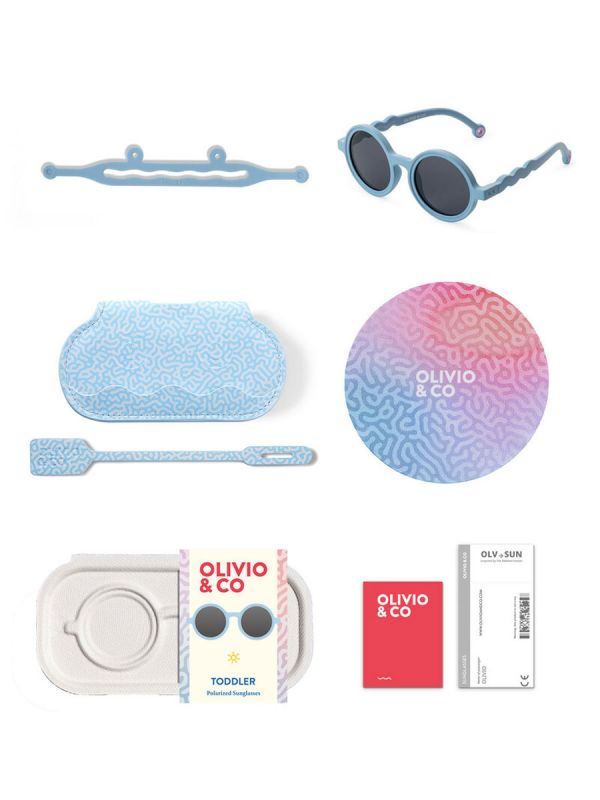 Olivio&Co Barnsolglasögon Baby 0-18 månader, Round Blue