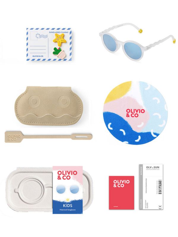 Olivio&Co Barnsolglasögon Barn 3-5 år, Oval Jellyfish White