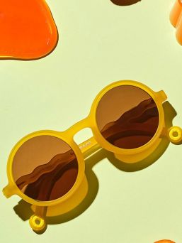 Olivio&Co Barnsolglasögon Barn 3-5 år, Round Citrus Yellow