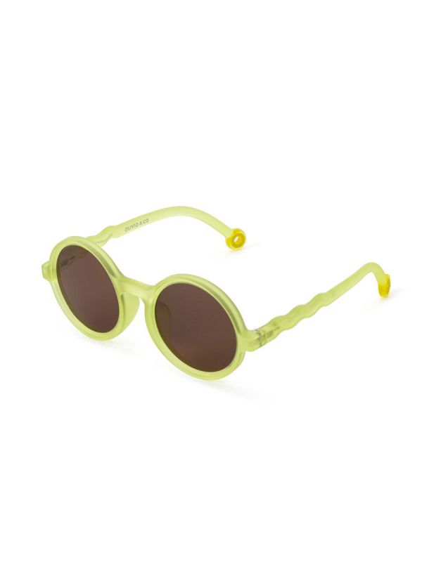 Olivio&Co Barnsolglasögon Barn 3-5 år, Round Lime Green