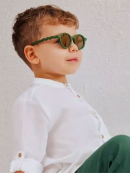 Olivio&Co Barnsolglasögon Barn 3-5 år, Round Olive Green