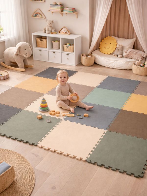 Lekmatta för barn 50x50cm, lila