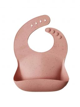 Mushie silikon haklapp, peach terrazzo