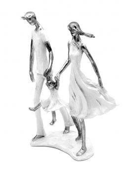 Familjeomfamning – dekorativ skulptur
