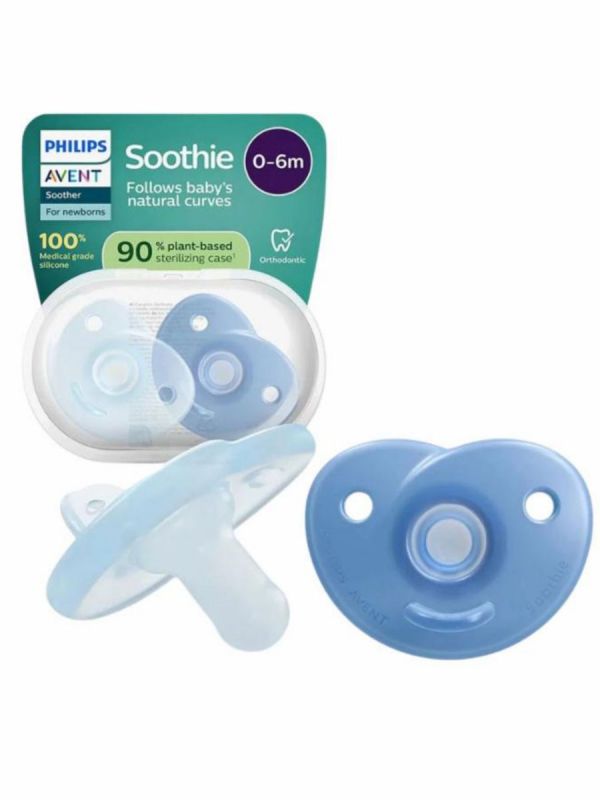Philips Avent - Böjd Soothie-napp 0–6 mån, Blue