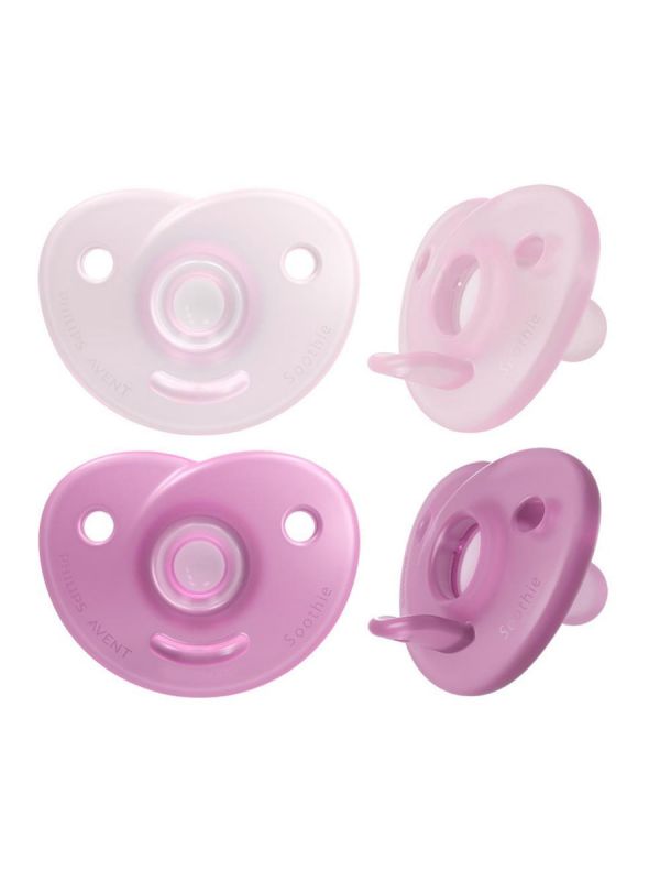 Philips Avent - Böjd Soothie-napp 0–6 mån, Pink