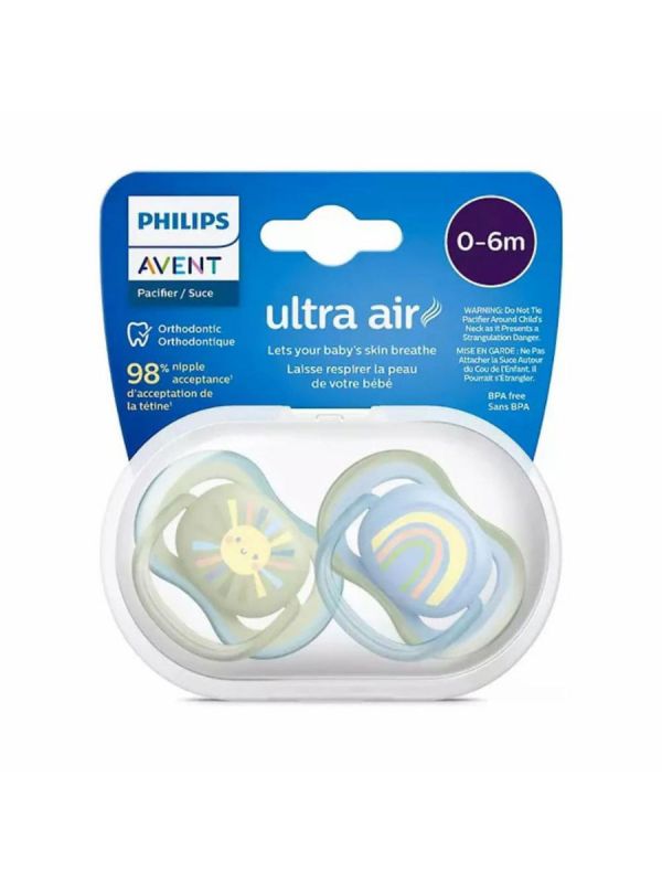 Philips Avent - Ultra Air napp 0-6mån, blå/sage