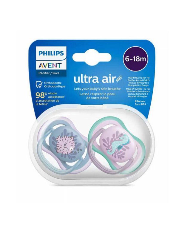 Philips Avent - Ultra Air napp 6-18mån, lila/blå