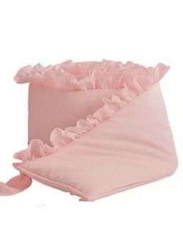 Spjälsängskantskydd med volang 360cm, dusty pink