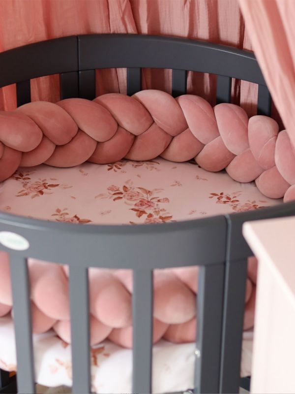 Spjälsängskantskydd 360cm, antique pink
