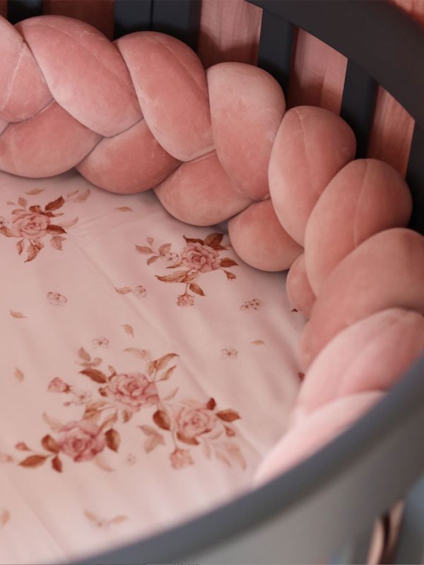 Spjälsängskantskydd 360cm, antique pink