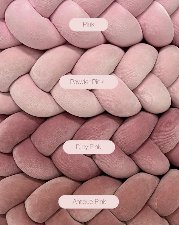 Spjälsängskantskydd 360cm, antique pink