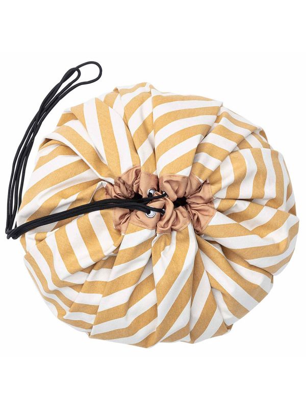 Play & Go lekmatta/ leksaksväska, Stripes Mustard