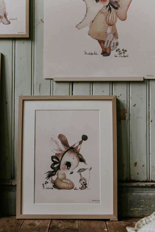 Mrs Mighetto Miss Stella affisch för barnsrummet.