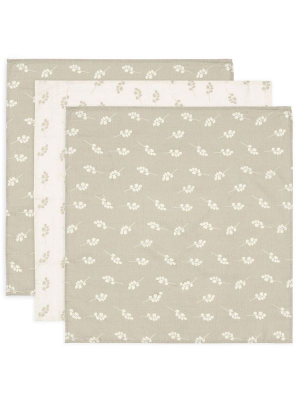 Bomullsmuslinset 3-pack Twig - Olive Green