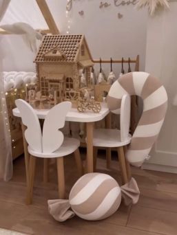 Runda Candy cane kudde 55cm, beige