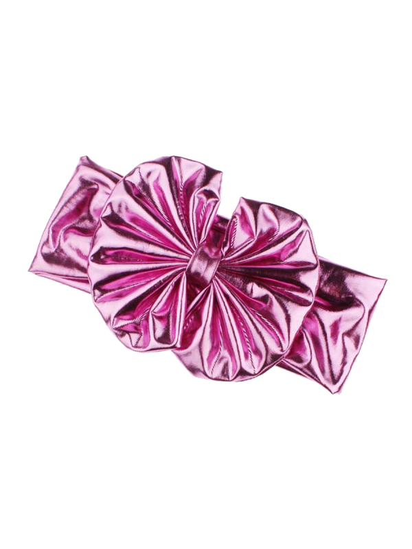 Bowhårband (metallisk rosa)