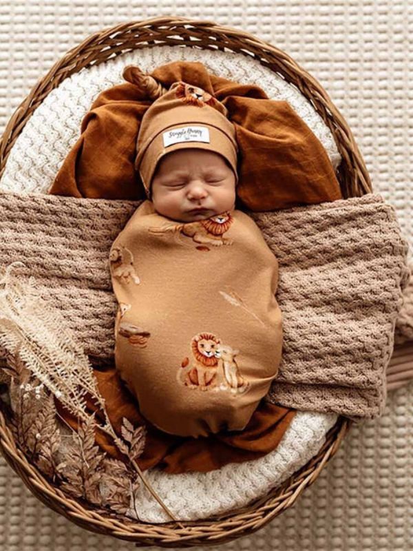 Snuggle Hunny Swaddelini swaddle och hatt - Roar