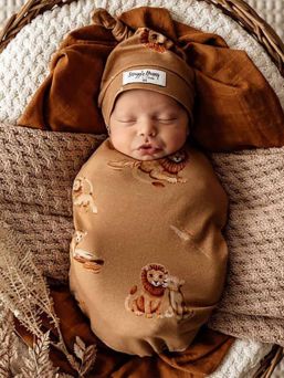 Snuggle Hunny Swaddelini swaddle och hatt - Roar