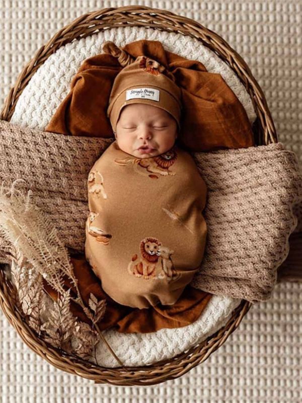 Snuggle Hunny Swaddelini swaddle och hatt - Roar