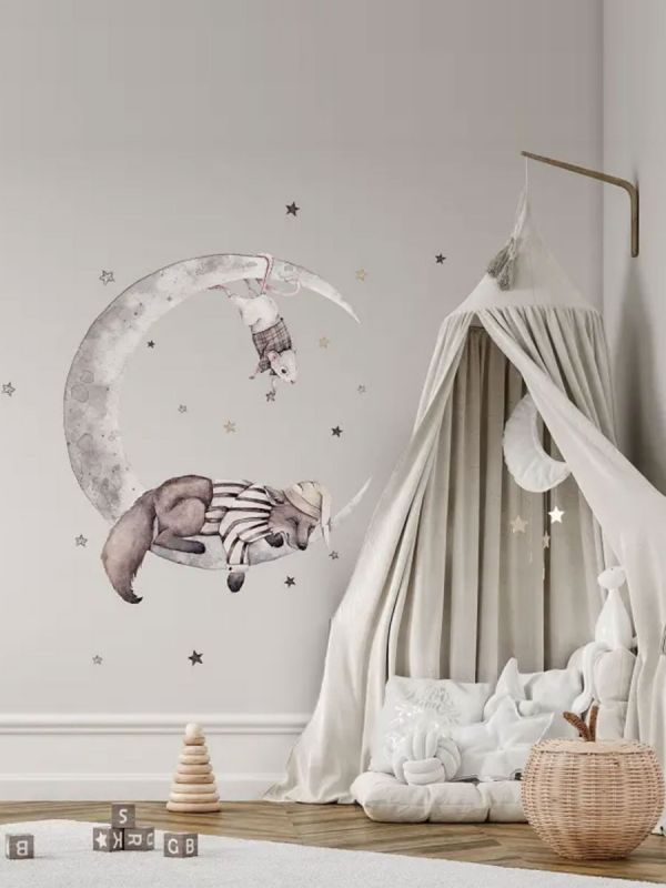 Väggklistermärke 140cm, Dreamers Moon
