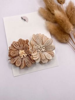 Studio Frommie Beige Flowers hårklämmor