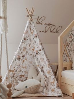 Tipi-tält för barn och matta, Forest Friends