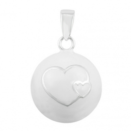BOLA - vit dubbel hjärta (silver)