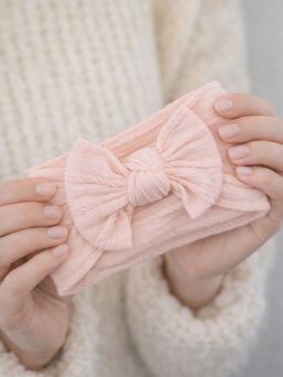 Bred rosett pannband för baby 3-pack, vanilla blush