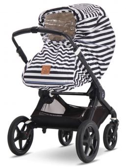 Baby Wallaby - regntäcke för barnvagnar, svart och vit