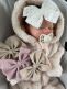 Baby rosettband – mjukt och elastiskt hårband, Old Pink