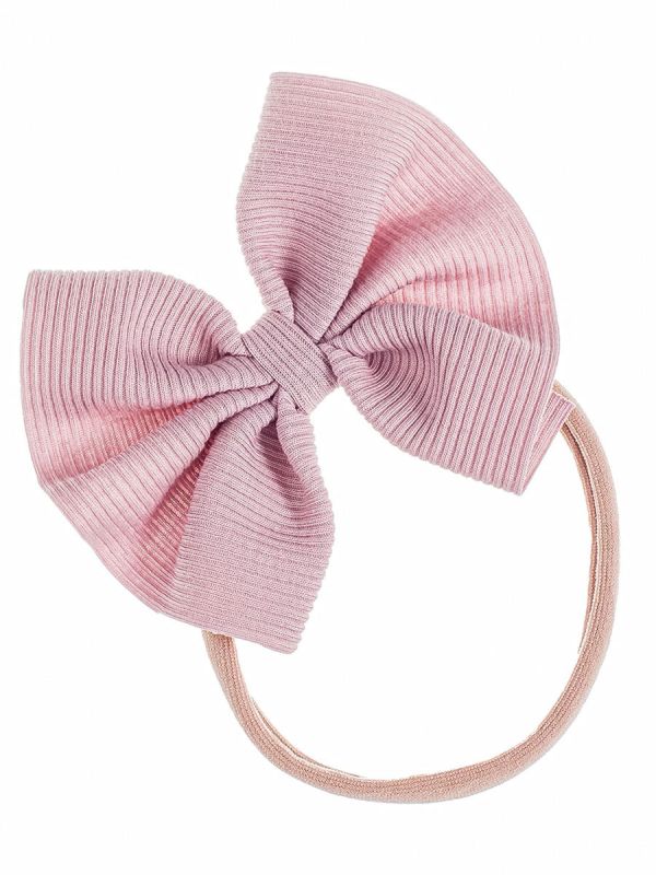 Baby rosettband – mjukt och elastiskt hårband, Old Pink