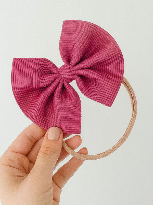 Baby rosettband – mjukt och elastiskt hårband, Rasberry