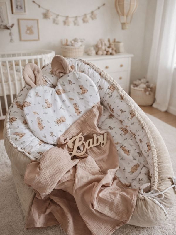 Babynest, bears velvet beige