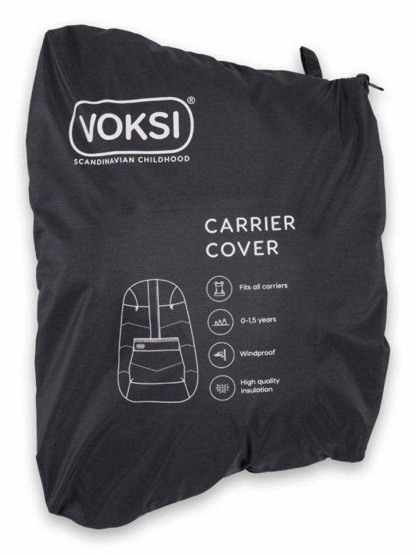 Voksi Carrier Cover – Varmt vindskydd för bärsele, Black