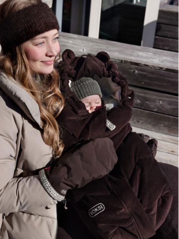 Voksi Move dunfotpåse för babyskydd, 0–18 mån Chocolate Snow