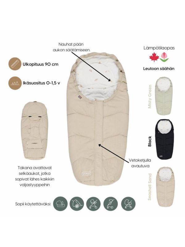 VOKSI - Move light lätt värmeväska vår/sommar, Black