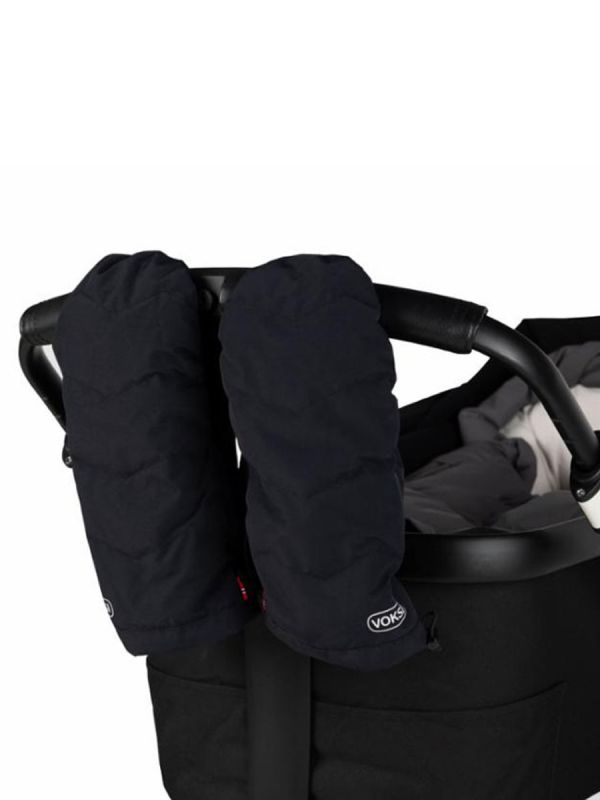 Voksi barnvagnshandskar med dubbar, svart