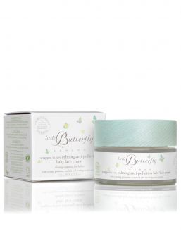 Calming anti-pollution baby face cream. Little Butterfly London -serien baby ansiktskräm som skyddar ditt barns ansikte mot frostskador och miljöföroreningar.