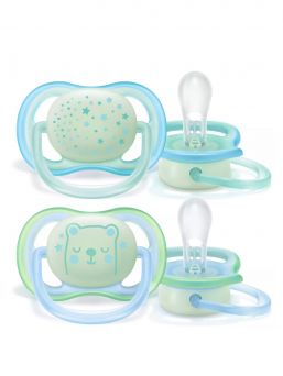 Philips Avent Night Ultra Air nattnapp är utformat för spädbarn så att nappen inte gnider mot huden i barnets mun och därmed minskar hudirritationen. Napphöljet har fyra stora luftventiler för att säkerställa att barnets hud förblir så torr som möjligt.