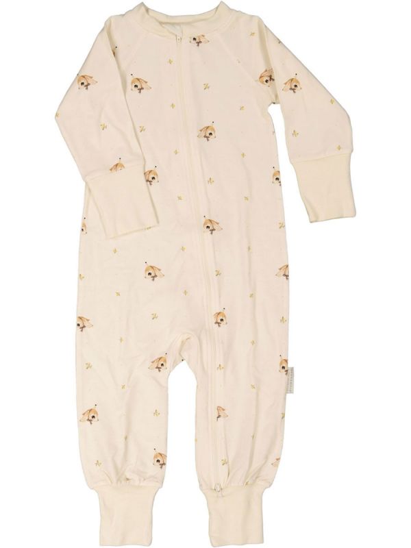 GEGGAMOJA Babypyjamas i bambu med långt öra från Mrs Mighetto. Pyjamasen har tvåvägsdragkedja för att underlätta matt blöjbyten och breda bekväma muddar.