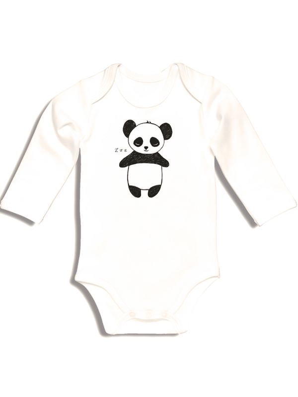 Mjuk och bekväm Kurtis Baby Peace baby långärmad kropp med Pandamönster