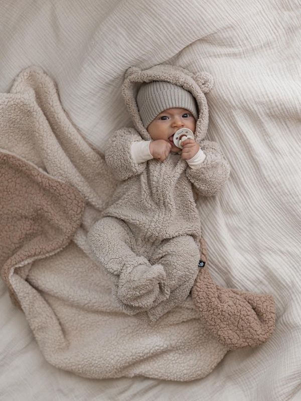 Babystyling nallebjörnsjumpsuit för baby, Sand