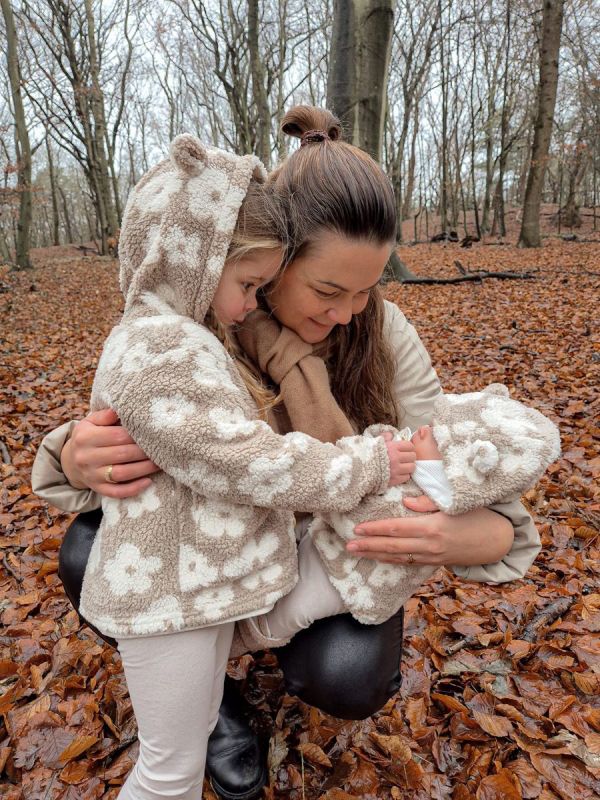 Babystyling teddyjacka för baby, Blomma