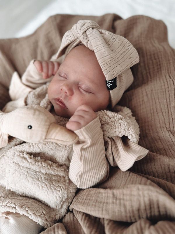 Babystyling Babybody med volang Rib Sand