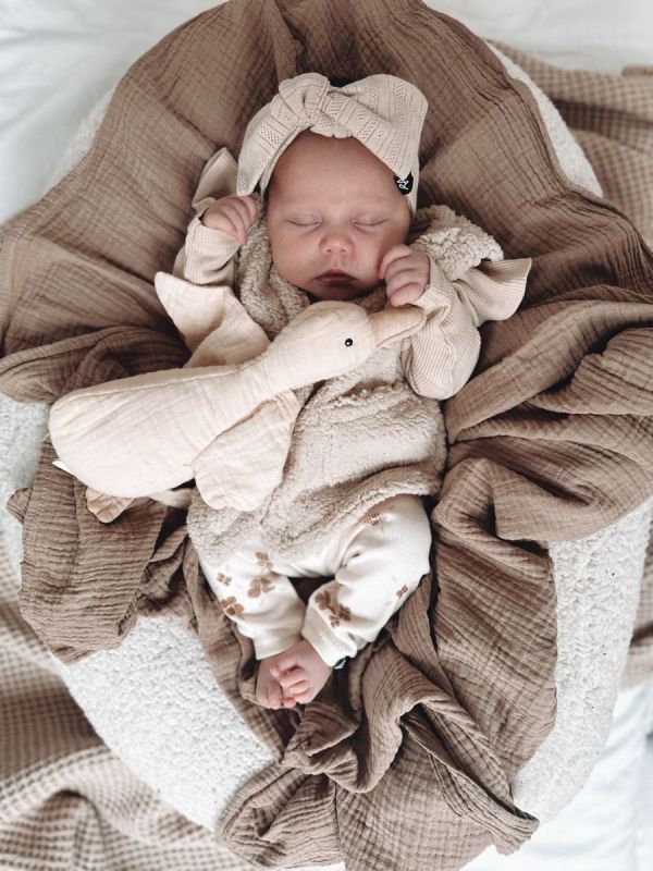 Babystyling Babybody med volang Rib Sand
